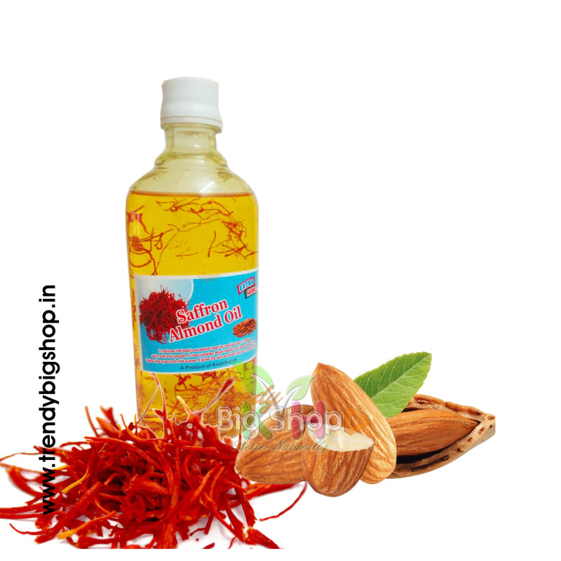 Saffron Almond Oil 500ml, Ayurvedic Pure oil Saffron for Soft and Supple Skin in Online shop