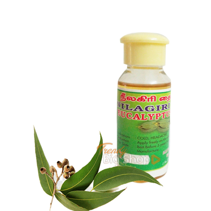 Nilagiri Thailam 100ml, Natural 100% Neelgiri oil tel for sinus, cold, natural sanitizer, skin & mehandi diffuser, headache Online Shop India,