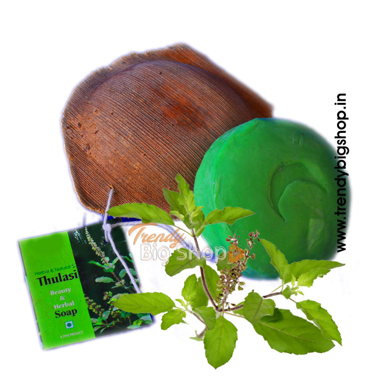 Tulasi Soap, Ayurvedic & Pure Handmade Herbal Thulasi Soap, Pack of 3