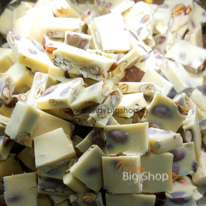 White Roasted Almond Homemade Chocolate, 250gm - Fresh Choco in online